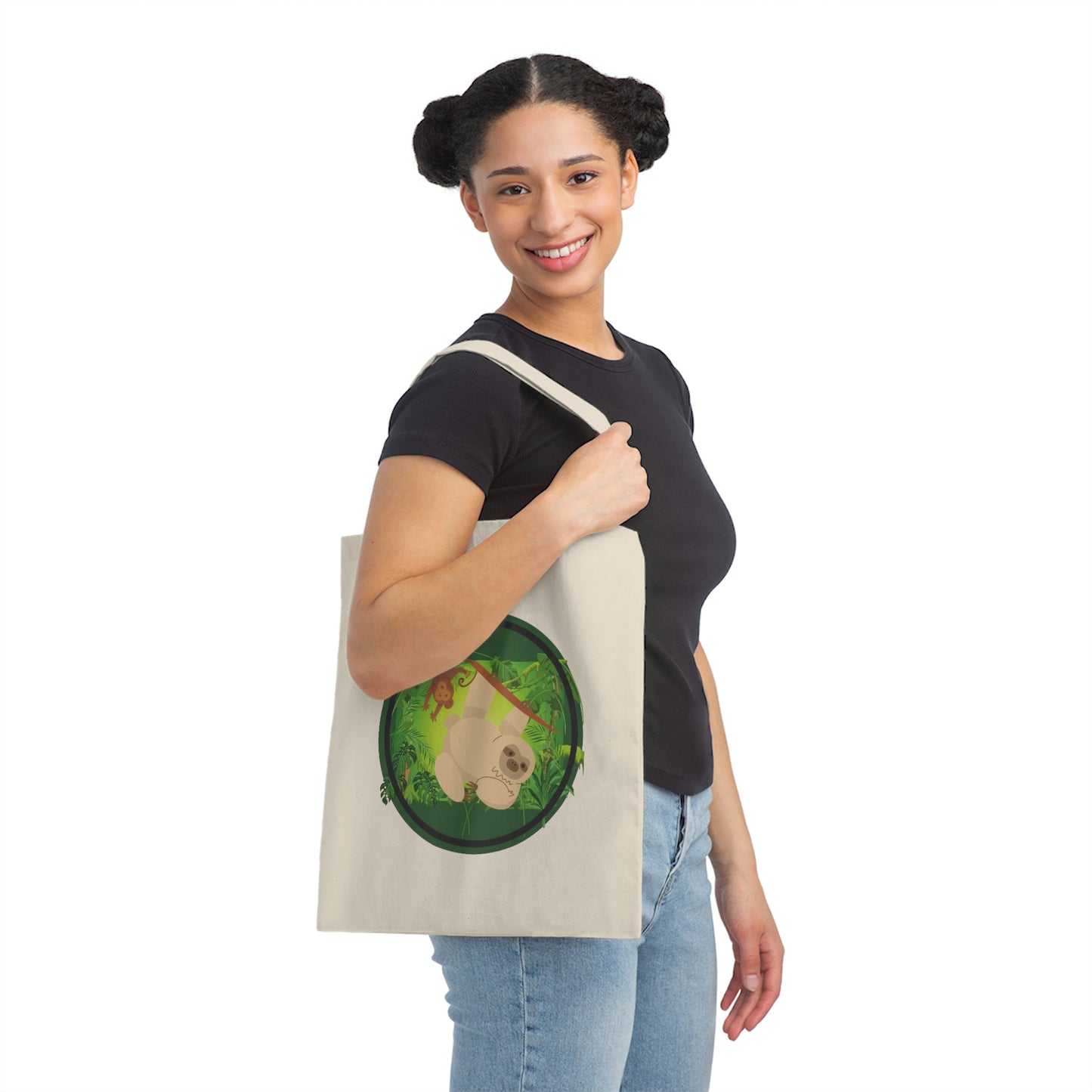 Sloth and Monkey Canvas Bag