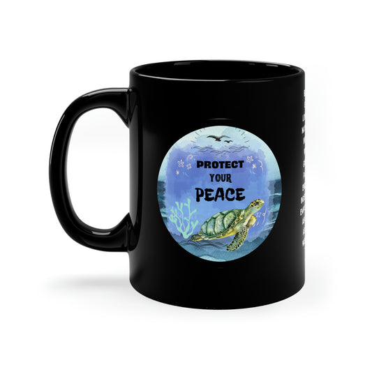 Protect Your Peace Black Mug